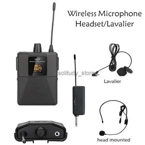 Microphones Wireless Lavalli micro hole headset microphone with transmitter receiving LED display screen body back for on-site teachingQ