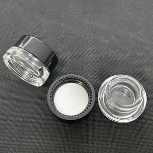 Berrak göz kreması kavanoz şişesi 3g boş cam dudak balsamı konteyner geniş ağız kozmetik örnek kavanozları siyah kapak