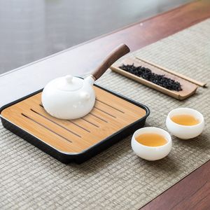 Square Proste suche moczenie taca herbaty ekologiczne drewniane drewniane wodę do przechowywania kung fu herbaty stół wysokiej jakości ceremonia pokoju