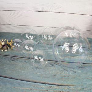 5 paia Ornamenti ripienabili in plastica palla per decorazioni per alberi di Natale Clear Balls Christmas Ornament 2023