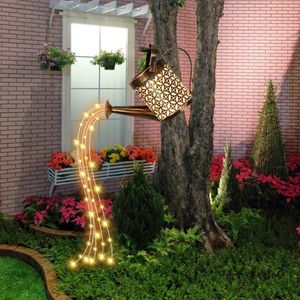 Solar Garden Yard Lights Outdoor Waterproof Hollow Out Kettle Art Landscape Street Lamp Outdoor Lighting Fixture