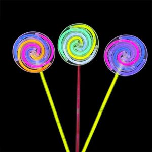 LED Rave Toy Glow Stick Spinning Lollipop Neon Party Dekoracje dla dzieci dorosłych lat 80. 90. Disco Decors Glow in the Dark Party Favors 240410