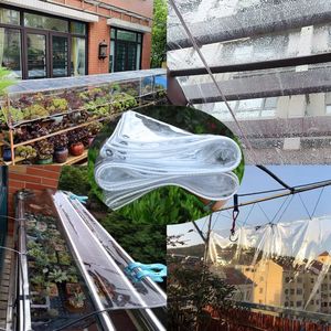 Transparent PVC Rainproakt tyg mjuk tarpaulin trädgård balkong bonsai saftig anläggning hålla varmt husdjur hus täckning vattentät