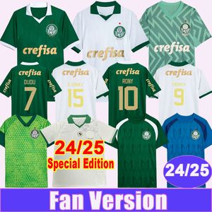 24 25 Palmeiras Rony Dudu Mens Maglie da calcio Edizione Speciale Breno Lopes R.Veiga Marcos Rocha Endrick All Away Away Olion Dishing Sleeve Uniforms per adulti