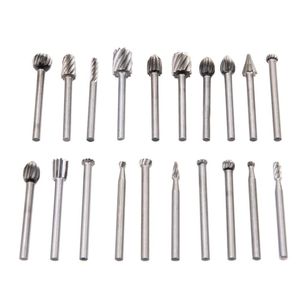 Träbearbetning Milling Cutter Burr Bit Grinder Gravering Verktyg Rotary Files Set Tood Bit Nozles for Dremel Attachments