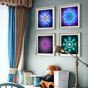 5D DIY Abstract Diamond Painting Flower Mandala Full Round Drill Diamond Embroidery Mosaic Cross Stitch Kits Home Wall Art Decor