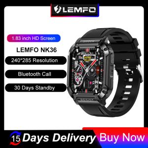 Watches Lemfo NK36 Smart Watch Waterproof Smartwatch Men 2023 Outdoor Sport Watch 1,83 tum Bluetooth Call Armband 30 Days Standby