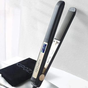 Pędzle Kipozi Professional Hair Warstiagtener Titanium Dual Volotag Instant Heating Flat Iron 2 w 1 Wyświetlacz cyfrowy LCD Curler