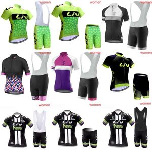 Women Liv Team Cycling krótkie rękawy Zestaw wysokiej jakości ubrania rowerowe Ubranie rowerowe Szybkie suche mtb maillot ropa ciclismo y21270h
