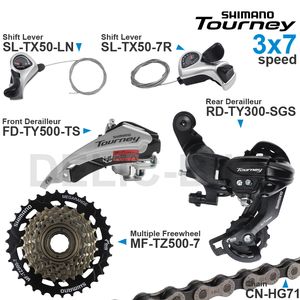 SHIMANO TOURNEY 3x6 3x7 Speed Groupset include SL-TX50 Shifter RD-TY300 Rear Derailleur MF-TZ500 Cassette Sprocket CN-HG71 Chain