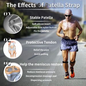 Bracetop Sports Patella Diz Kayışı Ayarlanabilir Anti-Slip Diz Ağrısı Acı Çıkma Desteği Spor Yaralanması Eklem Ağrısı Patella Stabilizatör