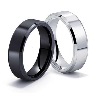 Nuovo anello di titanio da uomo a doppio bordo smusso a doppio bordo smusso a doppio bordo smusso