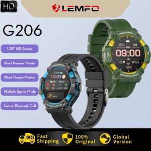 Watches Lemfo G206 Smart Watch 1,39 tum HD Screen Men Women Bluetooth Call Sports Smartwatch 2023 Health Monitor Waterproof PK Ultra 8