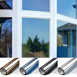 Window Stickers One Way Mirror Film Sun Protection UV Blocking Glass Heat Control Adhesive For Home Reflective