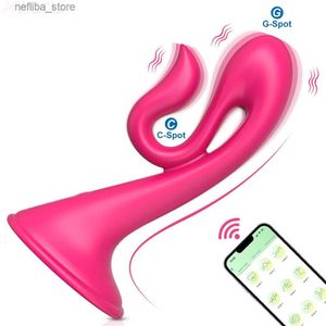 Andra hälsoskönhetsartiklar App Bluetooth Control Dildo Vibrator for Women Cit Stimulator G-Spot Nipple Vagina Massager Kvinnlig Masturbator Vuxen Leksaker L410