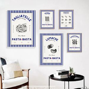 Poster de comida italiana vintage Macaroni Spaghetti Painting Wall Art Picture Prints Modern Dining Room Kitchen Home Decor