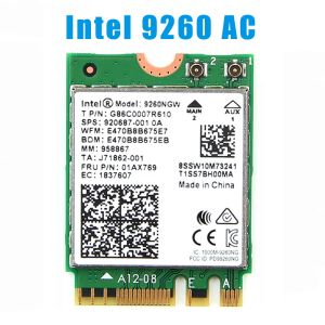 Карты беспроводной Intel 9260 Wi -Fi 5 Card Bluetooth 5,0 M.2 9260NGW 2030 Мбит / с 802.11ac Двойной полосы 2,4G 5G Windows 10 11 для ноутбука ПК