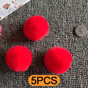 5st Natural Fox Fur Ball Creativity Nyckelkedja Pom Multi Color Luxury Fur Pom Diy Handicraft Crafts Klädbarn Toys 4cm Acces