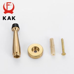 KAK Brass Door Stopper Bathroom Door Stop Heavy Duty Floor Wall Mount Bumper Non-magnetic Door Holder Catch Door Hardware