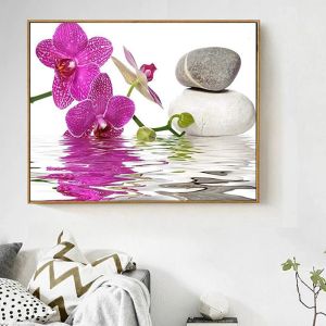 EVERSHINE 5D DIY Diamond Painting Orchid Immagini Rhinestone Immagini a diamante pieno/rotondo Diamond Flower Crafts Kit arredamento