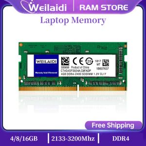 Rams Weilaidi DDR4 4GB 8GB 16GB Memory RAM 2666 MT/S (PC421300) 1R x8 SODIMM 2400MHz 2666 1.2V 260PIN FÖR LAPPOTBOOK MEMORIA