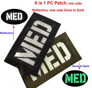 Dois lados Patch infravermelho Ir Reflexivo Patches Med K9 Dog Glow Branco em Dark 3D Tactical Military Patch BrandBand Apliques Badges