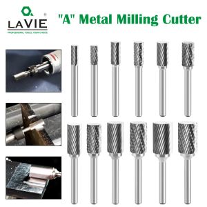 1pc tungsten çelik öğütücü karbür döner dosya silindirik top uç freze kesici metal öğütme gravür tek çift oluk