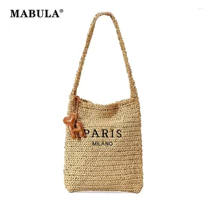 Totes Mabula Brand Bolsa de ombro de praia para 2024 Summer feminino Hobo Travel Purse Letter Big Girl Girl Bolsa