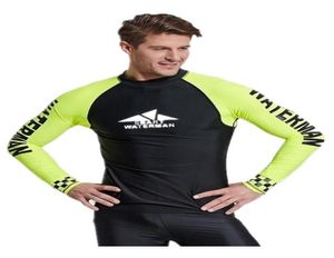 Ochrona UV Koszulka pływacka Rashguard Mężczyźni stroje kąpielowe Lycra Surf Surf Saża Strażnik Surfing Surfing Nurkowanie Tshirt Sport Suit 7812897