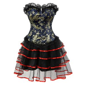 Sexy Corsets For Women Plus Zize Bustier Overbust Top Lingetie Burlesque Corset Tutu Skirt Victorian Jacquard Corselet Fashion