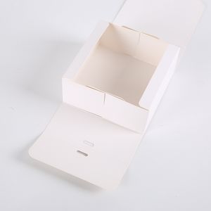 5st White Kraft Paper Presentlåda Handgjorda Candy Chocolate Cookie Storage Box Party Supplies klädlagring för födelsedag