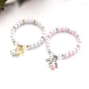 Braccialetti di fascino 1pc baby shower favorevole braccialette angelo ragazza regalo regalo di battesimo souvenir giveaway