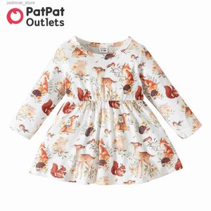 Girl's Dresses NewBorn Dresses Baby Girl Clothes New Born Babies Kids Birthday Party Dress Forest Animals Print Long-sleeve Overalls L47