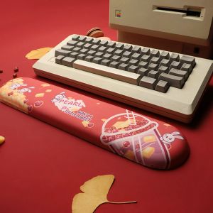 Tillbehör kawaii tangentbord handled vila pärla mjölk te söt minnes skum mus pad tecknad ergonomisk silikon antislip för författarprogrammerare