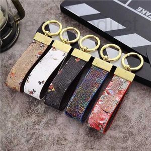 Keychains & Lanyards Designer Classic Colored Printing Decoration Car Keychain Luxury Keyring Pendant A2YM