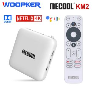 Box Mecool KM2 TV Box Android 10 Amlogic S905X2 Google Сертифицированный Smart TVBox DDR4 2GB 8GB Dolby BT4.2 2T2R Dual WiFi 4K SET Top Box
