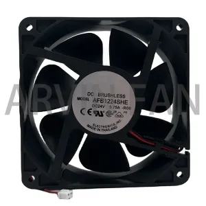 Zincir/Miner Yepyeni Orijinal 120mm Fan AFB1224SHE 120X120XX38MM 24V 0.75A Çift Top taşıyan büyük hava hacmi invertör soğutma fanı