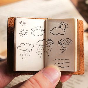 Notebooks Super Mini Journal Genuine Leather Cover Notebook Cute Small Travel Note Book Blank Pocket Sketchbook Kawaii DIY Diary Gift