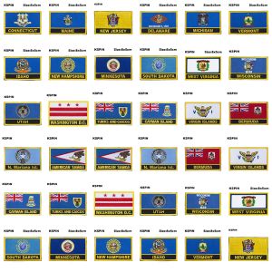 U.S.A Connecticut Maine New Jersey Delaware Michigan New Hampshire Vermont State National Flag Flag Flag Flag Haftery Patch