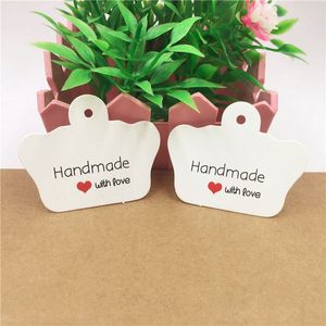 300pcs/lote papelão duas cores em forma de coroa Kraft tags de papel de preço NOTA TAGS Handcraft para fornecimento de presentes de engajamento