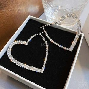 Hoop Ohrringe Herz feines Verarbeitung Silber Full Schmuck Accessoires langlebiger Legierungs Mode Ohrring