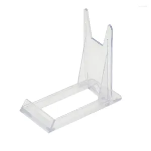 Hooks 10pcs Clear Display Easels Adjustable Plastic Plate Holder Stand Picture Frames Rack Wedding Birthday Home Decorations