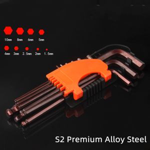 9Pcs Allen Key Set Screwdriver Hex Adjustable Spanner Portable L-Shape 6 Angle Screw Universal Ball Head Wrench Hand Repair Tool