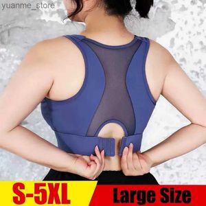 Yoga Outfits Cloud Hide Sports Bra for Big Lady High Impact S-5XL Workout Underwear Women Gym Fitness Yoga Tank Top Plus Size Running Shirt Y240410