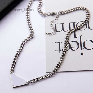 Necklace Designer Jewelry Necklaces Chain Chains Link Jewellery Letter Triangular Pendant Custom Love Pendants Women Womens Stainless Steel