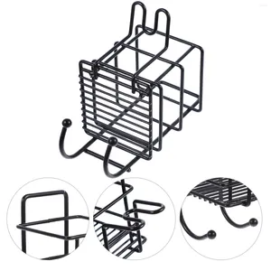 Förvaringspåsar 1 st rostfritt stål rack dusch metall hyllor för kök badrum toalett (svart hängande 1 koppar)