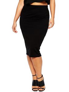 Plus Size Elegant Summer Mesh Panel Sleeveless Midi Skirt Women Solid Black High Waist Work Office Pencil Large 7XL 240328