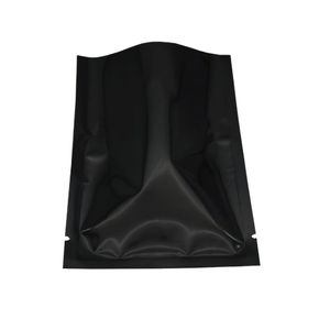 100pieces Lot 12x18cm Top Opening Black Aluminium Mylar Package Bag Bulk Matlagring Värmeförsegling Vakuumpåse för kaffe te nut242k