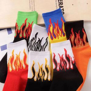 Women Socks 7 Pairs Of Selling Street Pography Internet Celebrity Brand Flame Mid Tube For Male And Female Couples Hip-