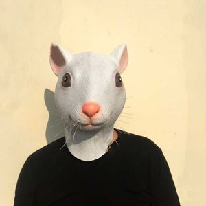 Funny Realistic Mouse Rat Latex Full Head Mask Halloween Costume Party Prop Donald Masquerade Drup Adults Gift x0803254e